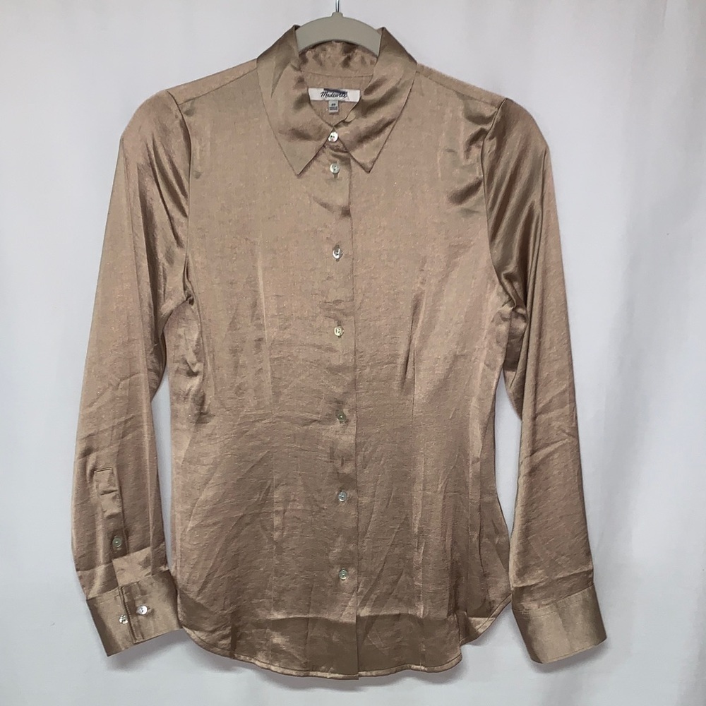 Madewell Shimmering Gold Button-Down Shirt